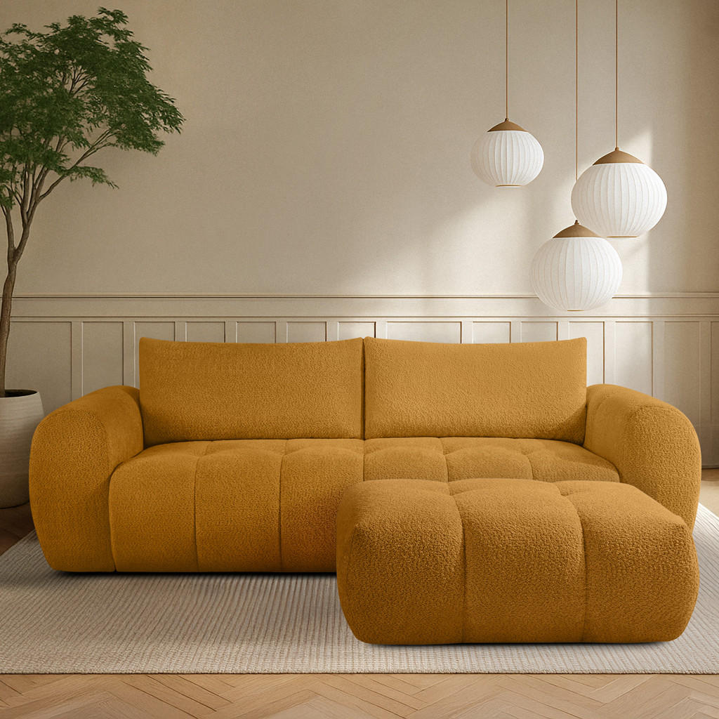 Thumbnail - Konsimo® Sofa, Honig, Holz, Textil, Holzwerkstoff, 96x43x50 cm, Wohnzimmer, Sofas & Couches, Sofas