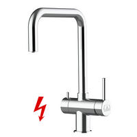 NIEDERDRUCK-3-WEGE-KÜCHENARMATUR, Edelstahl Massiv aus Chirurgenstahl, Hochglanz, 560° schwenkbar - Edelstahlfarben, Metall (22/37/22cm) - VIZIO