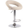 BARHOCKER Olin, Gestell Metall in Chromoptik, Stoff Creme - Chromfarben/Creme, Textil/Metall (53/100/47cm) - TPFLiving