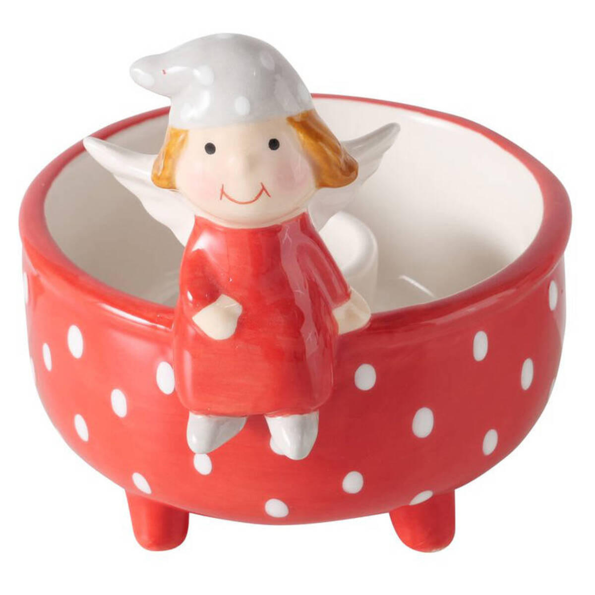 KERZENHALTER Engel Malena - Rot, Stein (9/10/10cm) - Boltze Home