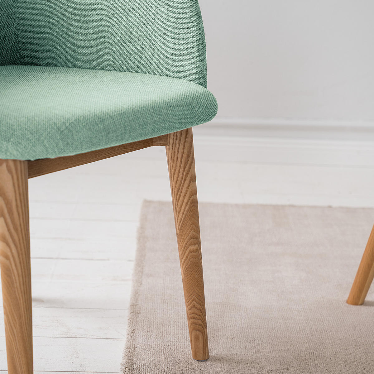 ARMLEHNENSTUHL - Webstoff / Esche massiv - Mintgrün, Textil (54/82/60cm) - home24