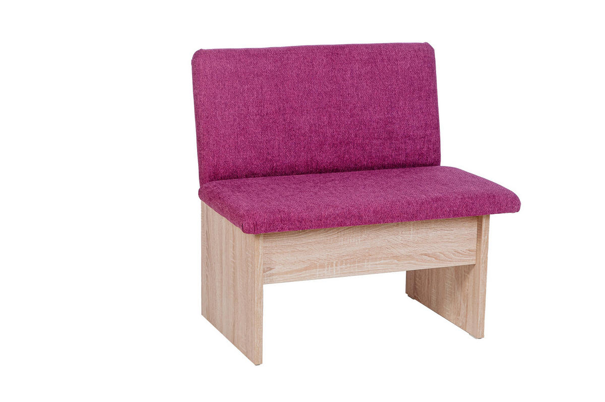 ECKBANK Die Vielseitige - Violett/Sonoma Eiche, Holzwerkstoff/Textil (145/185cm) - Kundler Home