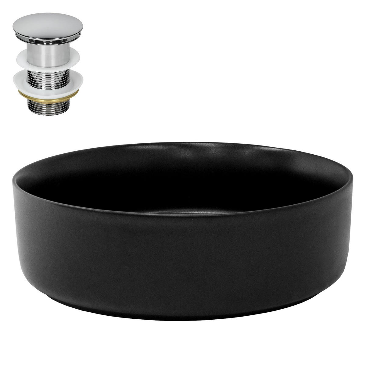 WASCHBECKEN - Schwarz, Keramik (33/12/36cm) - ML-DESIGN