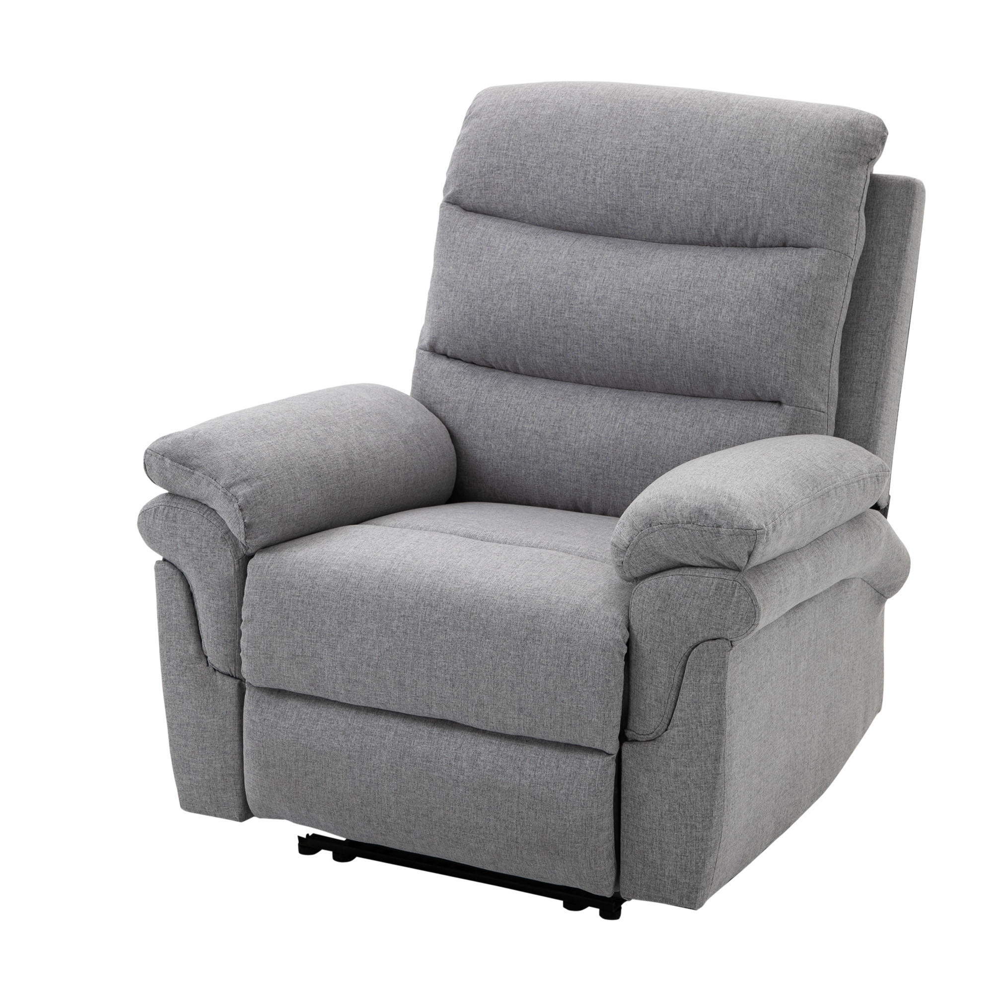 RELAXSESSEL mit Liegefunktion, Hellgrau - Hellgrau, Metall (92/102/91cm) - HOMCOM