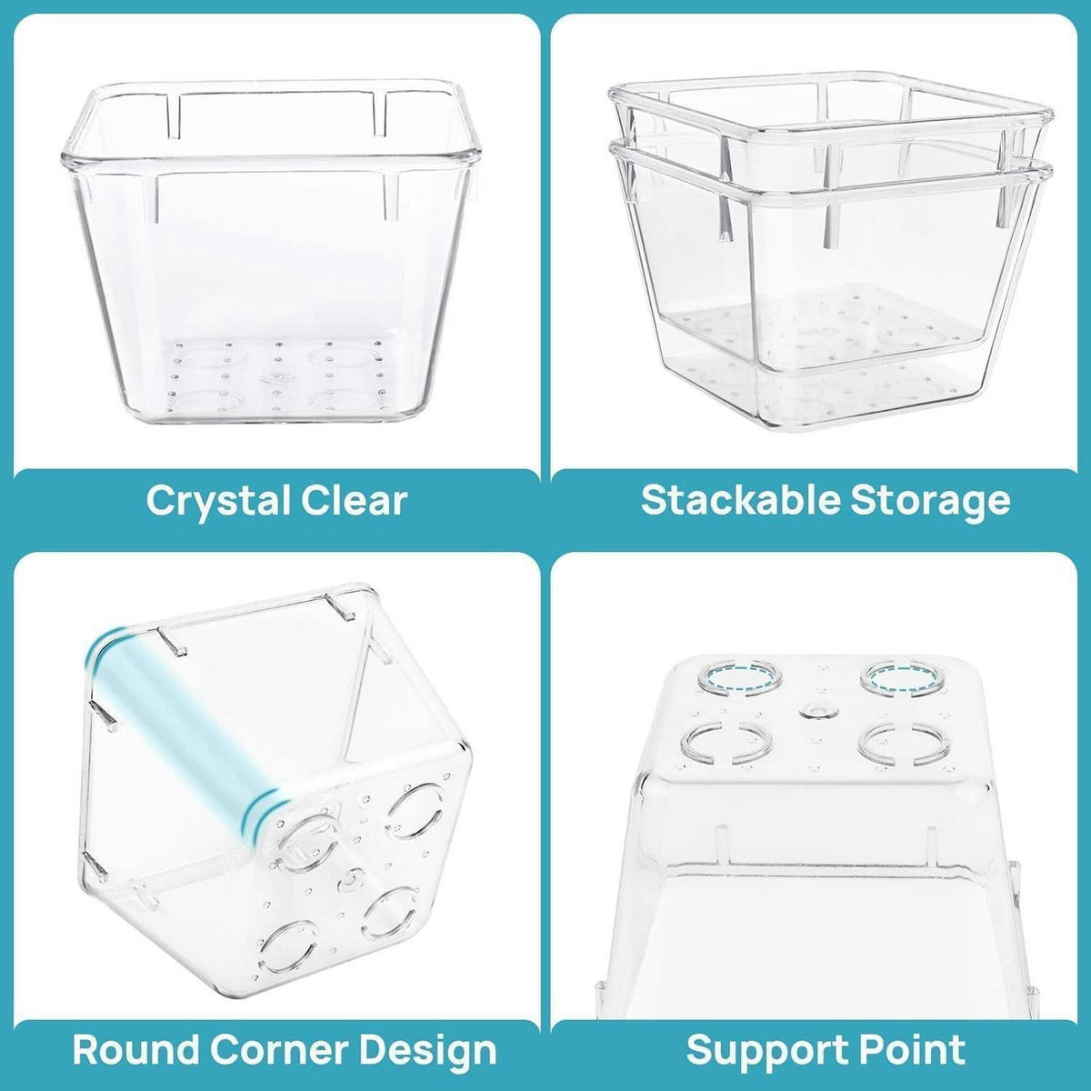 SCHUBLADEN Organizer 15-teiliges Set Klar Kunststoff - Transparent, Kunststoff (15/10.3/22.7cm)