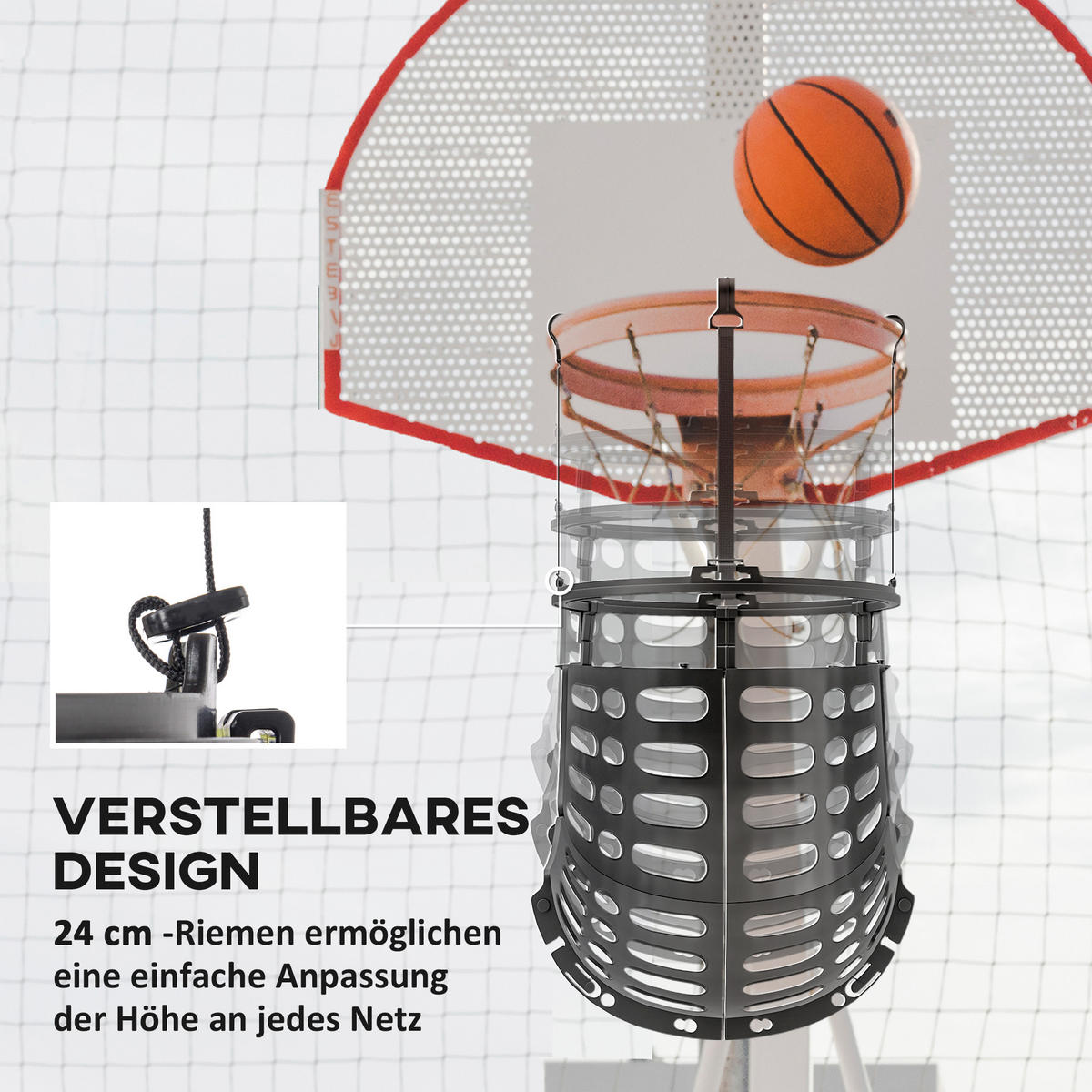 BASKETBALL-REBOUNDER DE-10355 Schwarz - Schwarz, Kunststoff (35.6/35.6cm) - ComfortXL