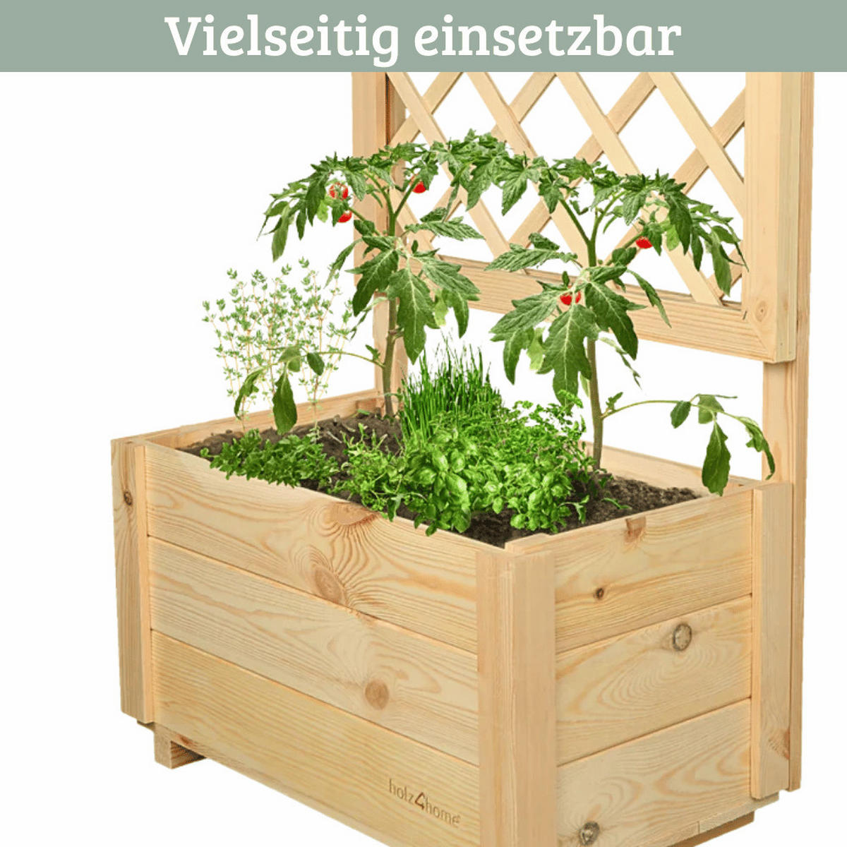 PFLANZKASTEN mit Rankgitter THIO Inkl. Vlies 58cm Breit - Braun, Holz (58/104/34cm) - DELUKE