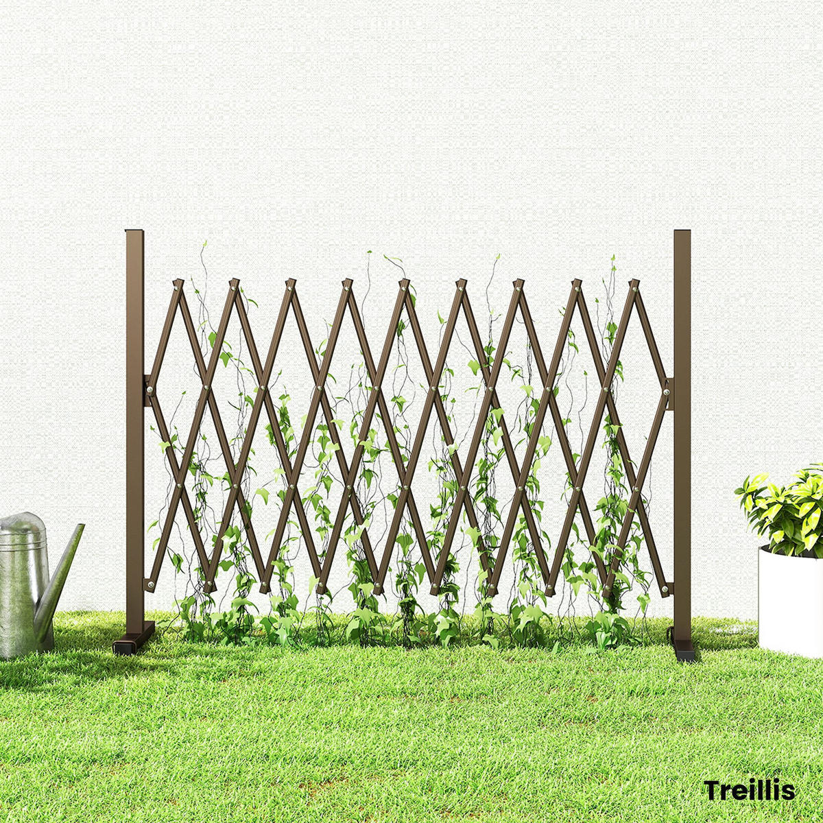 GARTENTOR DE-18042 ausziehbar bis 250 cm Schokoladenbraun - Braun, Metall (31/104cm) - ComfortXL