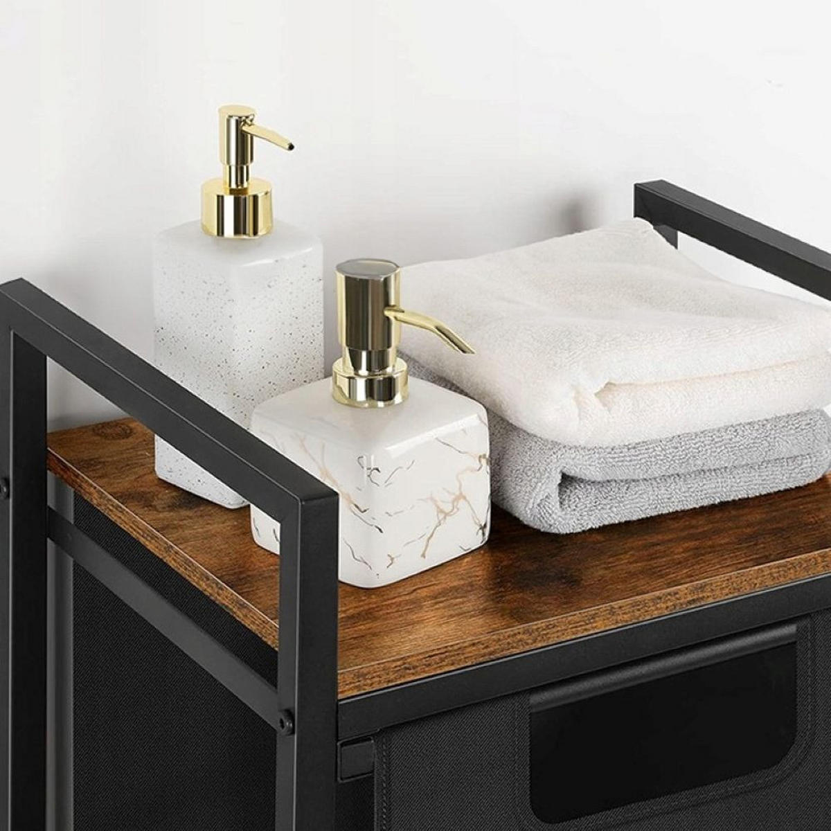 WÄSCHEKORB, schwarz 50x33x72 cm - Schwarz, Holzwerkstoff (50/72/33cm)