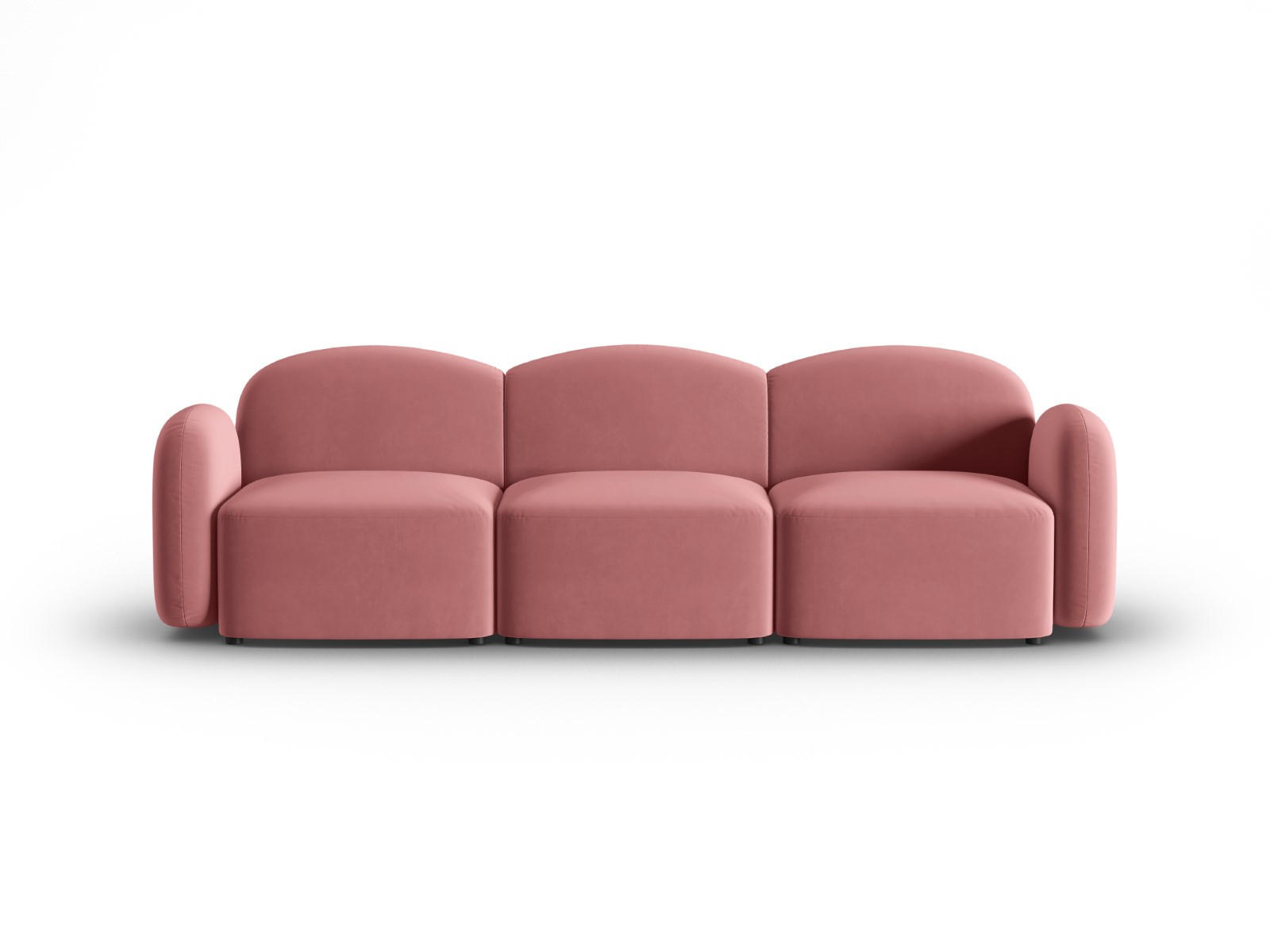 SOFA Blair aus Samt lachs 3 Sitzplätze - Pink, Textil (87/80/272cm) - Micadoni
