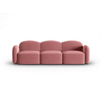 SOFA Blair aus Samt lachs 3 Sitzplätze - Pink, Textil (87/80/272cm) - Micadoni