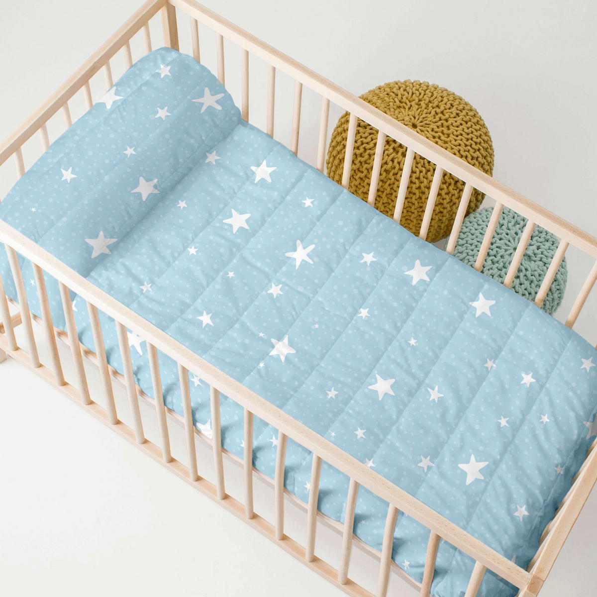 TAGESDECKE little star 100x130 cm (kinderbett) blau - Blau, Textil (100/130cm) - Happy Friday