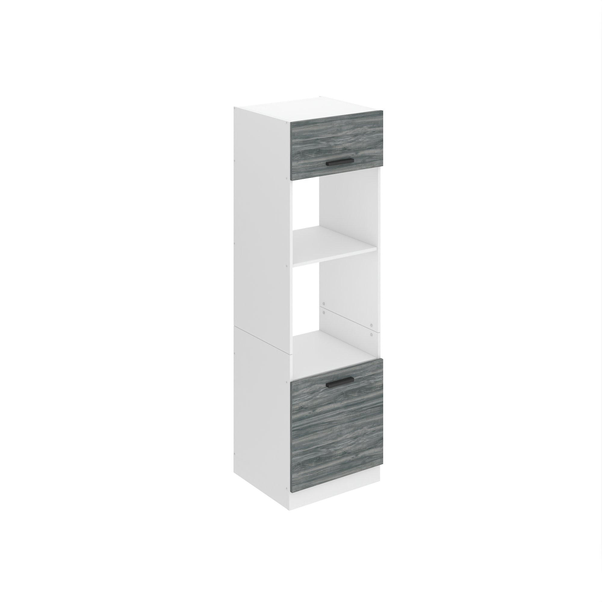 KÜCHENSCHRÄNKE 60 x 204 cm, mit 2 Türen und 2 Regalen, Glamour Wood - Grau, Holz (60/204/57.6cm) - B BELINI GROUP