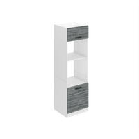 KÜCHENSCHRÄNKE 60 x 204 cm, mit 2 Türen und 2 Regalen, Glamour Wood - Grau, Holz (60/204/57.6cm) - B BELINI GROUP