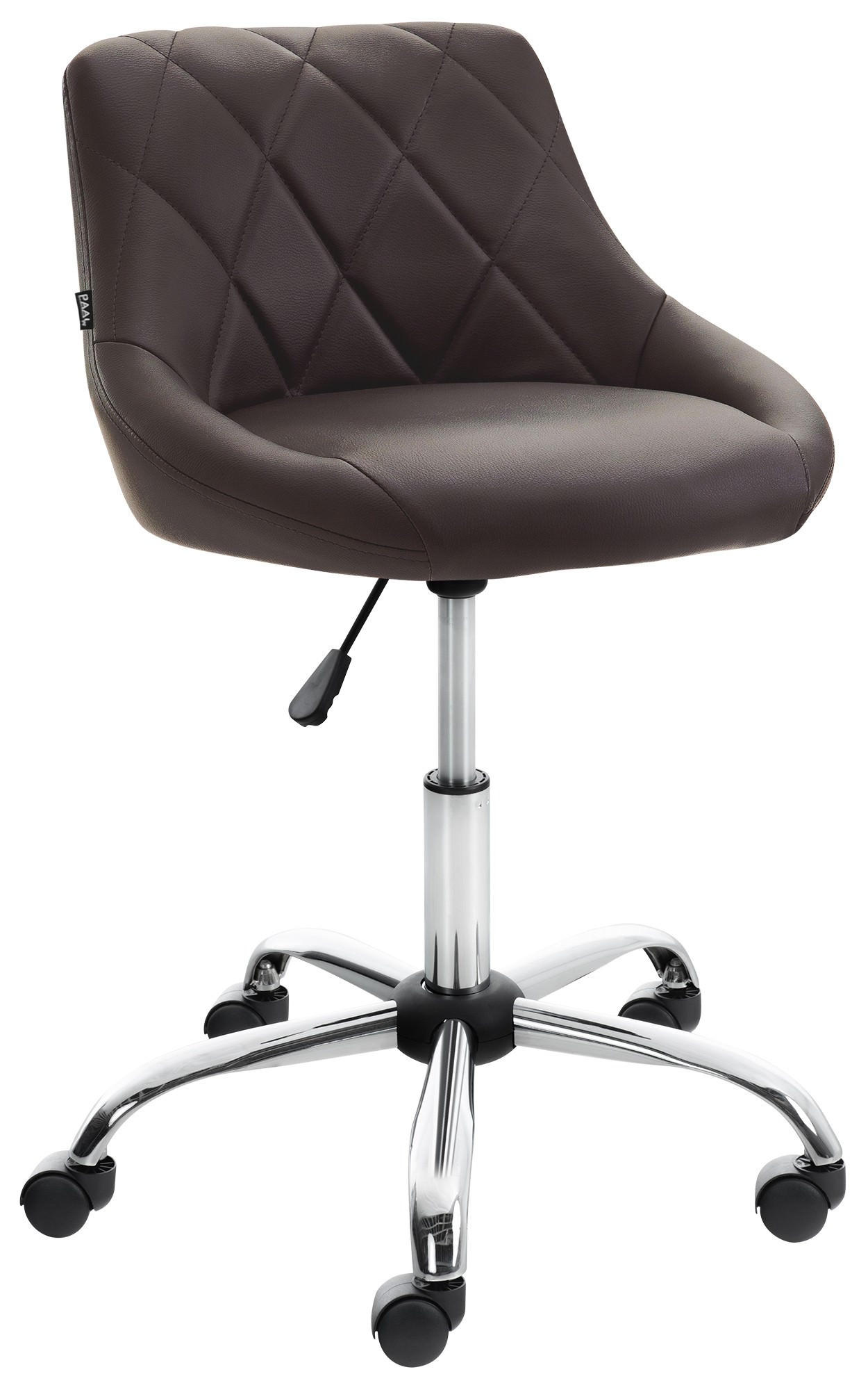 HOCKER Lederlook braun - Chromfarben/Braun, Textil/Metall (47/71/49cm) - CLP