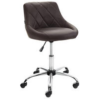 HOCKER Lederlook braun - Chromfarben/Braun, Textil/Metall (47/71/49cm) - CLP