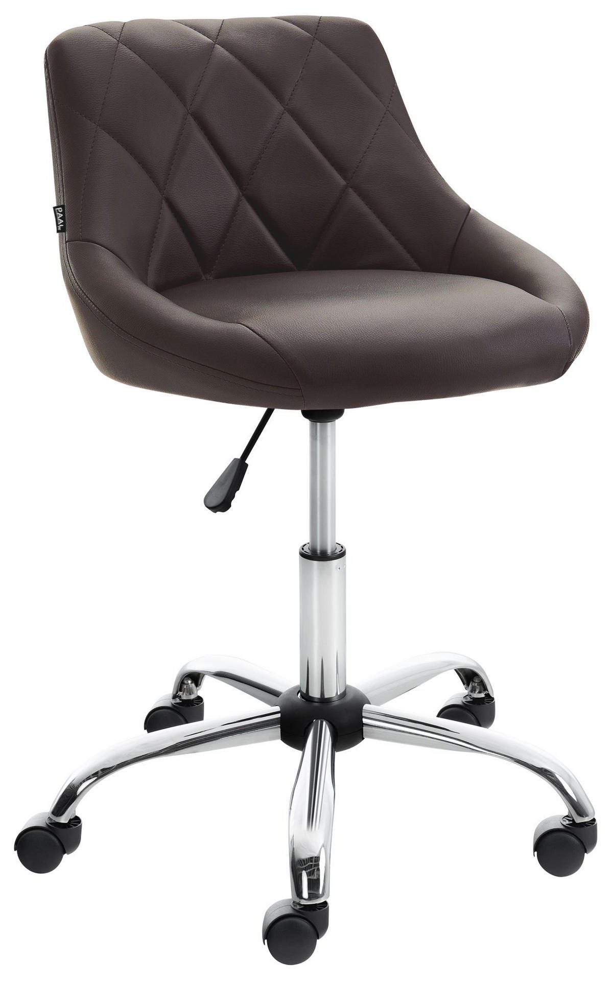 HOCKER Lederlook braun - Chromfarben/Braun, Textil/Metall (47/71/49cm) - CLP