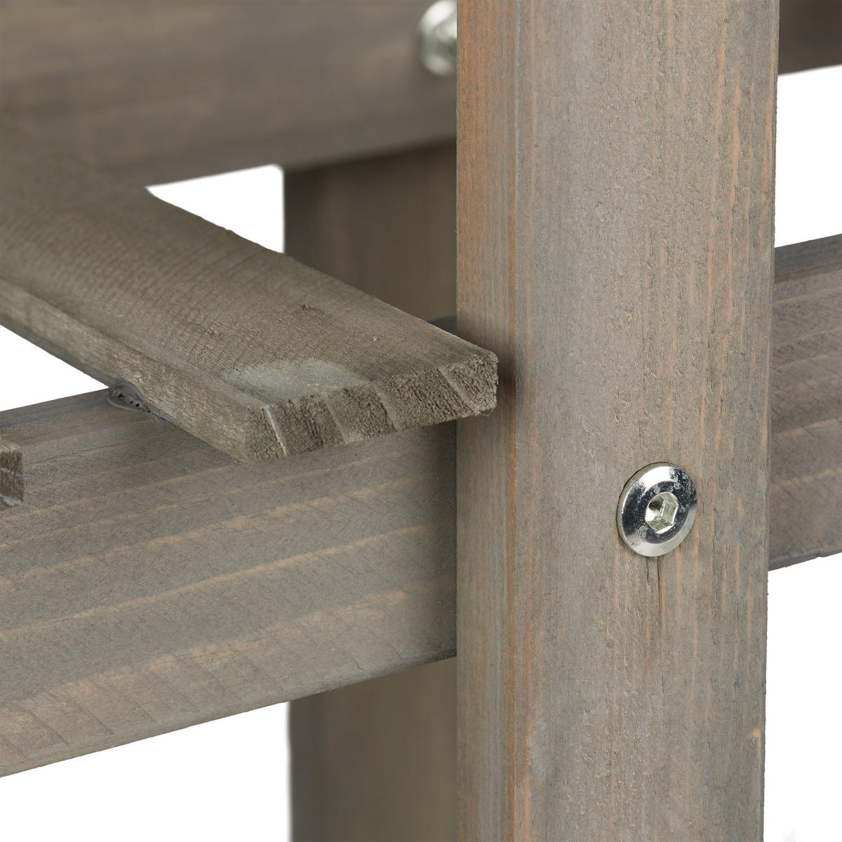 BLUMENTREPPE - Grau, Holz (83/83/28cm) - Relaxdays