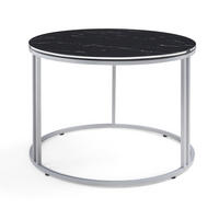 COUCHTISCH Aulum 70/70/50 - Silberfarben/Schwarz, Holzwerkstoff/Metall (70/70/50cm) - [en.casa]