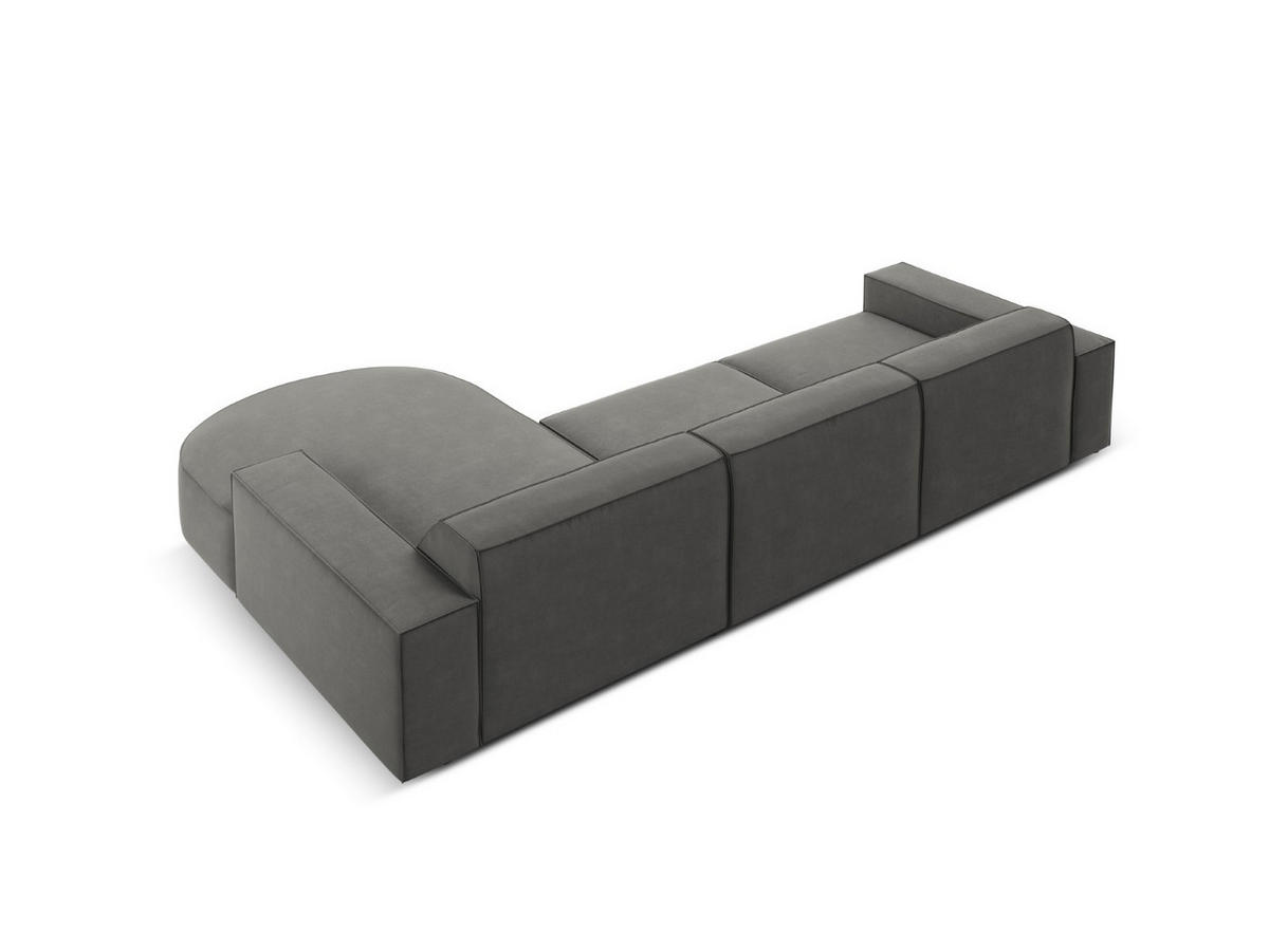 ECKSOFA rechts Jodie aus Samt hellgrau 4 Sitzplätze - Hellgrau, Textil (166/284cm) - Micadoni
