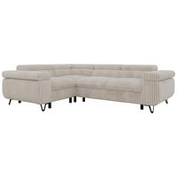 ECKSOFA ORSO L Beige Cord - Links Seite - Beige/Creme, Textil/Metall (197/268cm) - MKS