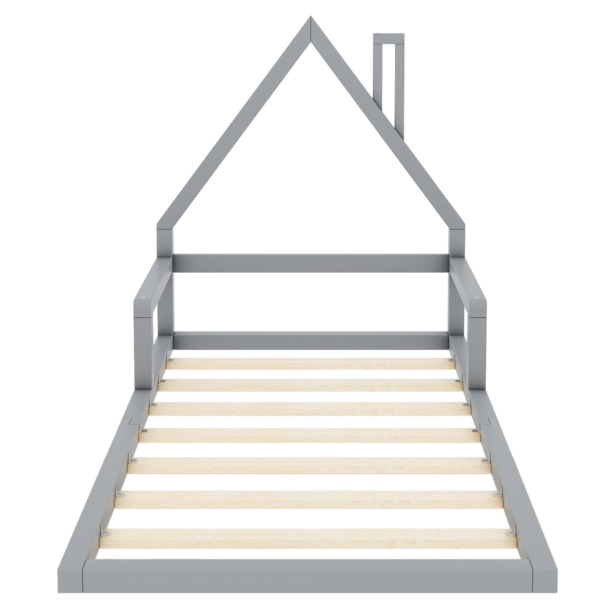 HAUSBETT 90/200 cm Grau - Grau, Holz - Raumix