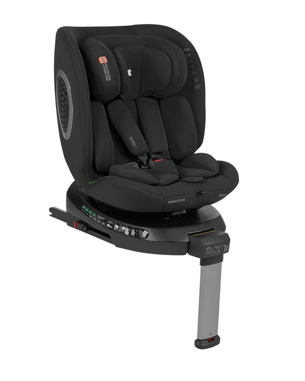 KINDERSITZ i-Rove i-Size schwarz (40-150 cm) Isofix, Stützbein, Körperkissen - Schwarz, Kunststoff (45/50/60cm) - Kikka boo