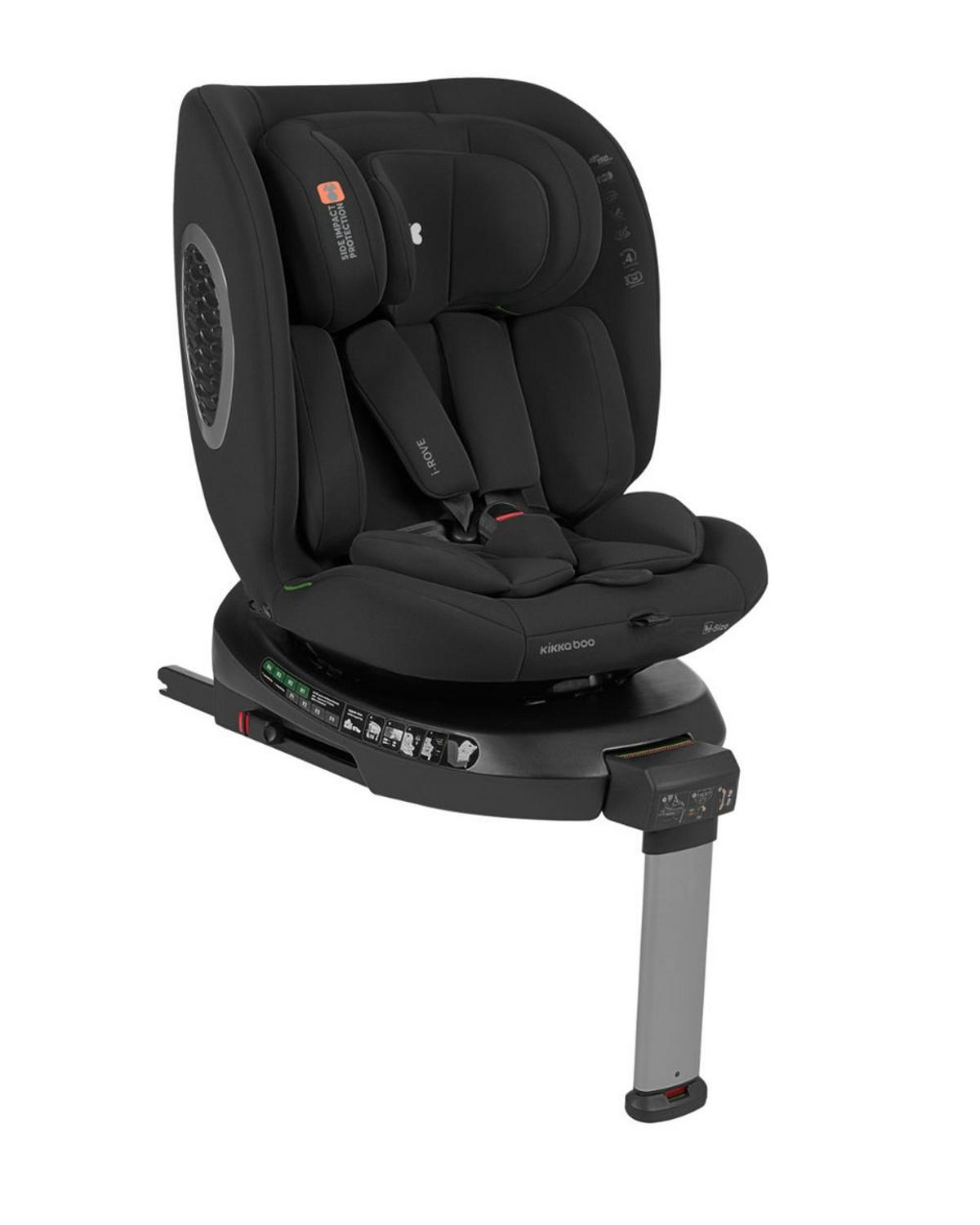KINDERSITZ i-Rove i-Size schwarz (40-150 cm) Isofix, Stützbein, Körperkissen - Schwarz, Kunststoff (45/50/60cm) - Kikka boo