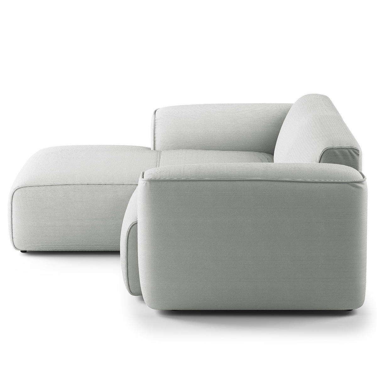 ECKSOFA mit XL-Longchair - Schwarz/Grau, Kunststoff/Textil (260/171cm) - home24