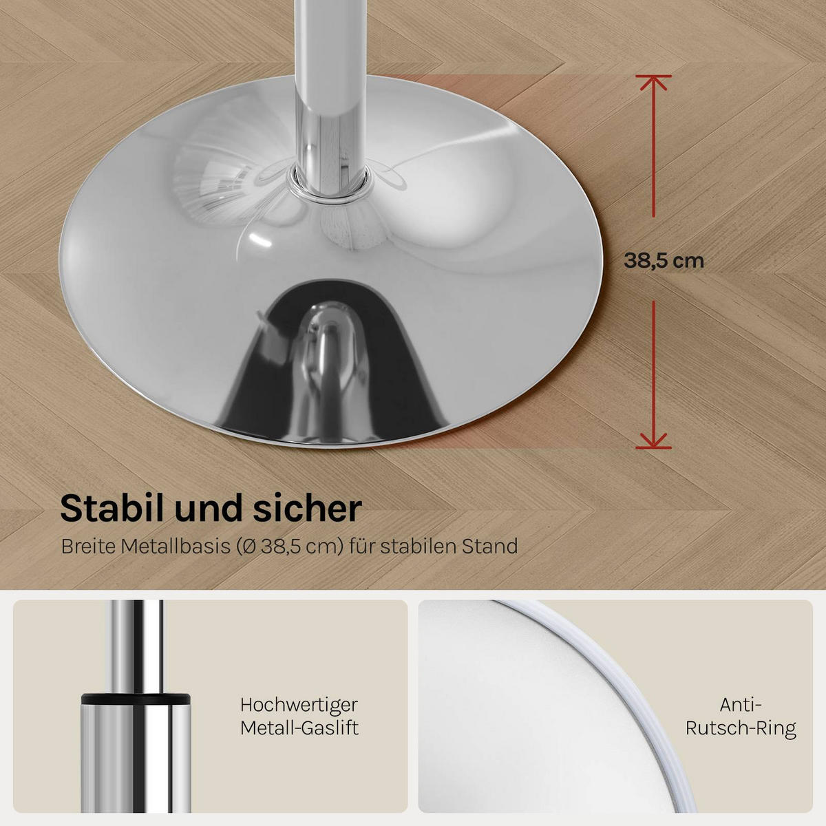 SITZHOCKER rund, drehbar, Cord-Sitzfläche, Weiß - Silberfarben/Weiß, Textil/Metall (38.5/56/38.5cm) - Woltu