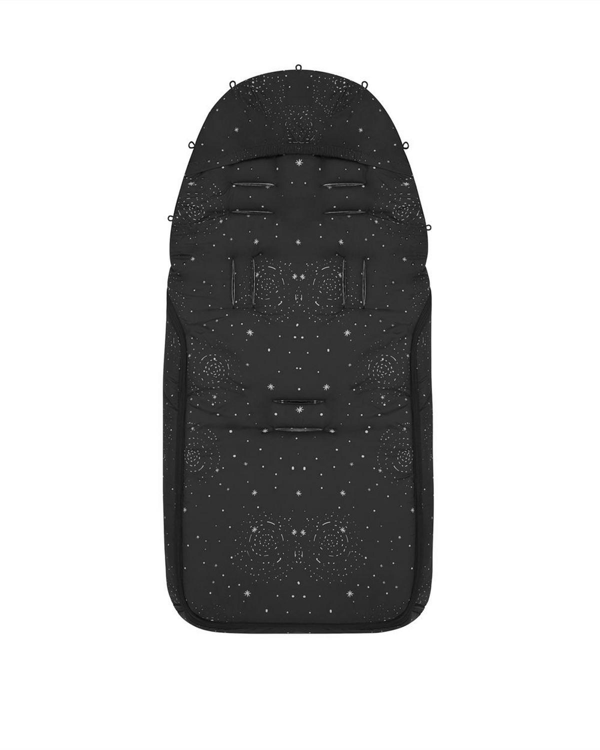 FUSSSACK Trendy schwarz 5-Punkt-Gurt, Fußabdeckung, ab Geburt, Öffnung am Fußbereich - Schwarz, Textil (40/1/96cm) - Kikka boo