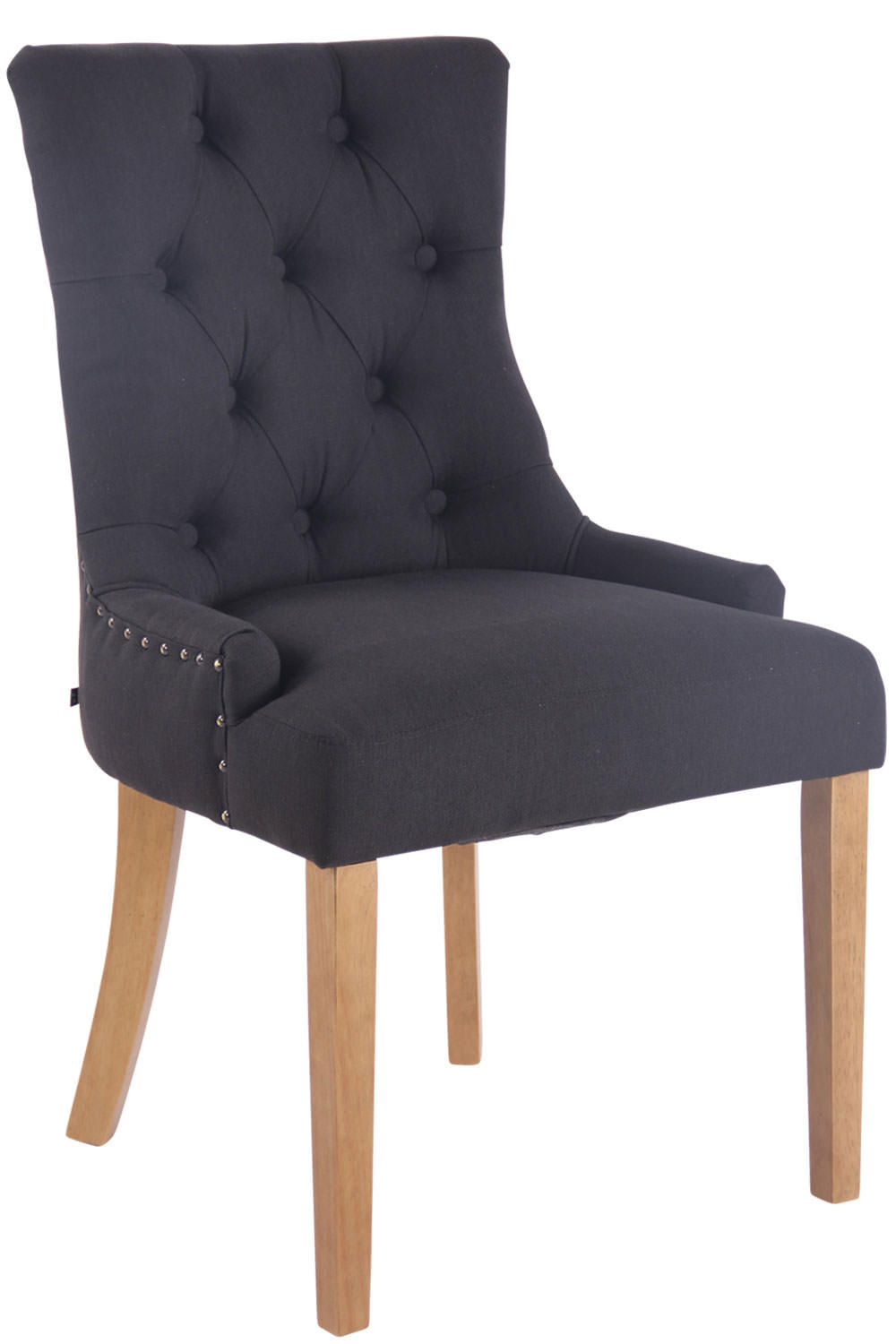 ESSZIMMERSTUHL Aboli Stoff, antik-hell Schwarz - Hellbraun/Schwarz, Holz/Textil (55/92/58cm) - TPFLiving