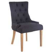 ESSZIMMERSTUHL Aboli Stoff, antik-hell Schwarz - Hellbraun/Schwarz, Holz/Textil (55/92/58cm) - TPFLiving