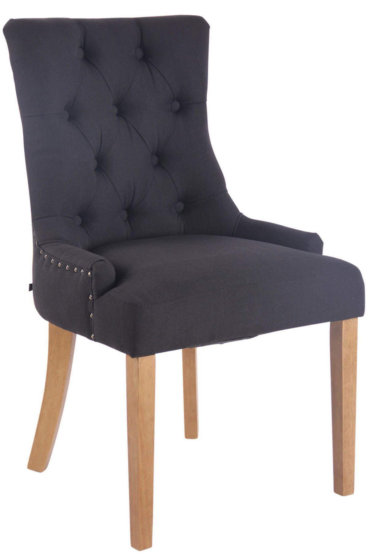ESSZIMMERSTUHL Aboli Stoff, antik-hell Schwarz - Hellbraun/Schwarz, Holz/Textil (55/92/58cm) - TPFLiving