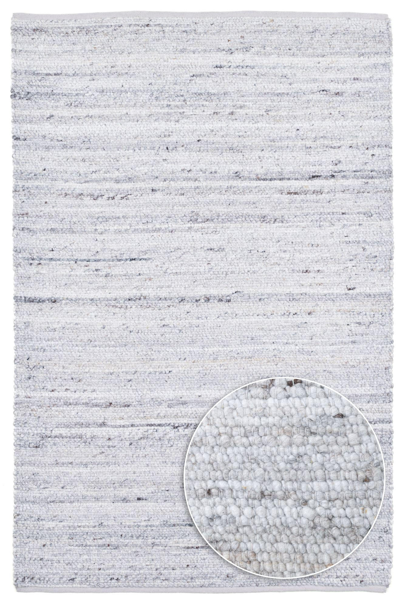 HANDWEBETEPPICH Malli, modern, strapazierfähig, pflegeleicht 170x240 cm - Hellgrau, Textil (170/240cm) - Rug and Roll