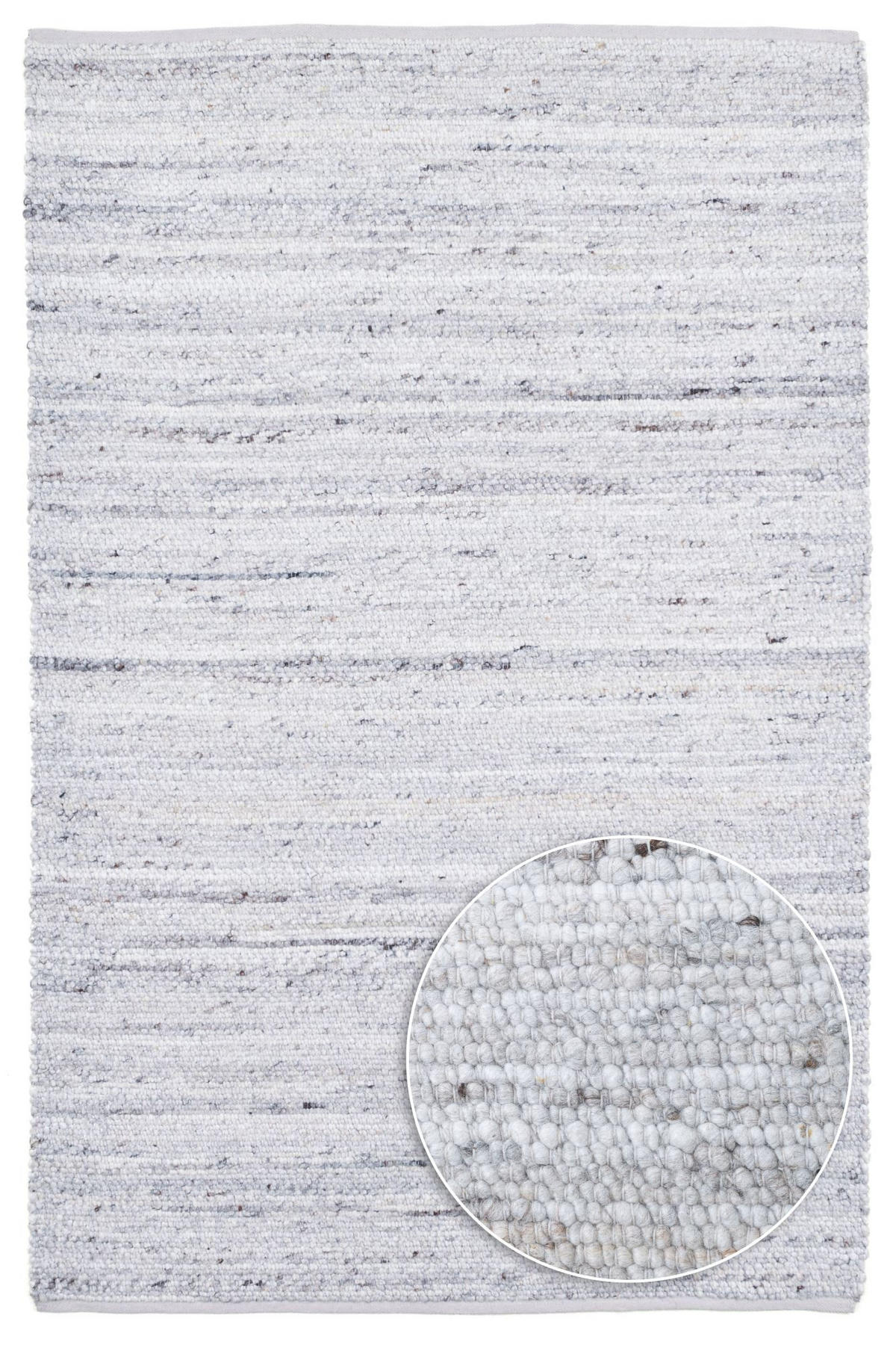HANDWEBETEPPICH Malli, modern, strapazierfähig, pflegeleicht 170x240 cm - Hellgrau, Textil (170/240cm) - Rug and Roll