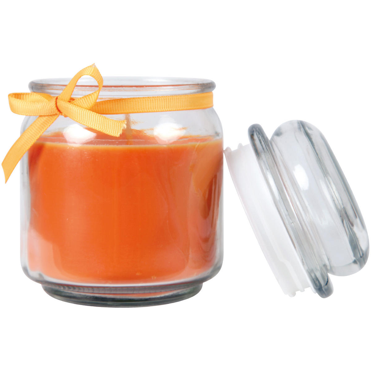 DUFTKERZE im Bonbonglas mit Deckel Honigmelone 70h - Orange, Glas (9/13cm)