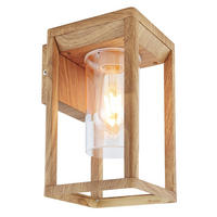 AUSSEN-WANDLEUCHTE Aluminium Holzoptik Braun - Braun, Metall (15/27/16.5cm) - Globo Lighting