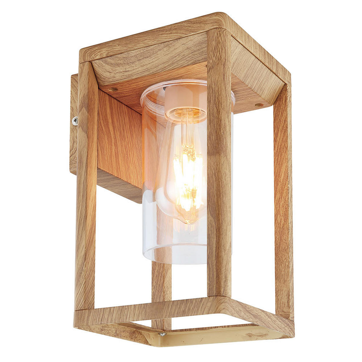 AUSSEN-WANDLEUCHTE Aluminium Holzoptik Braun - Braun, Metall (15/27/16.5cm) - Globo Lighting
