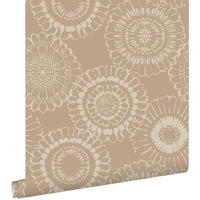 TAPETE Blumen 50 x 900 cm - Braun, Papier (50/900cm) - ESTAhome