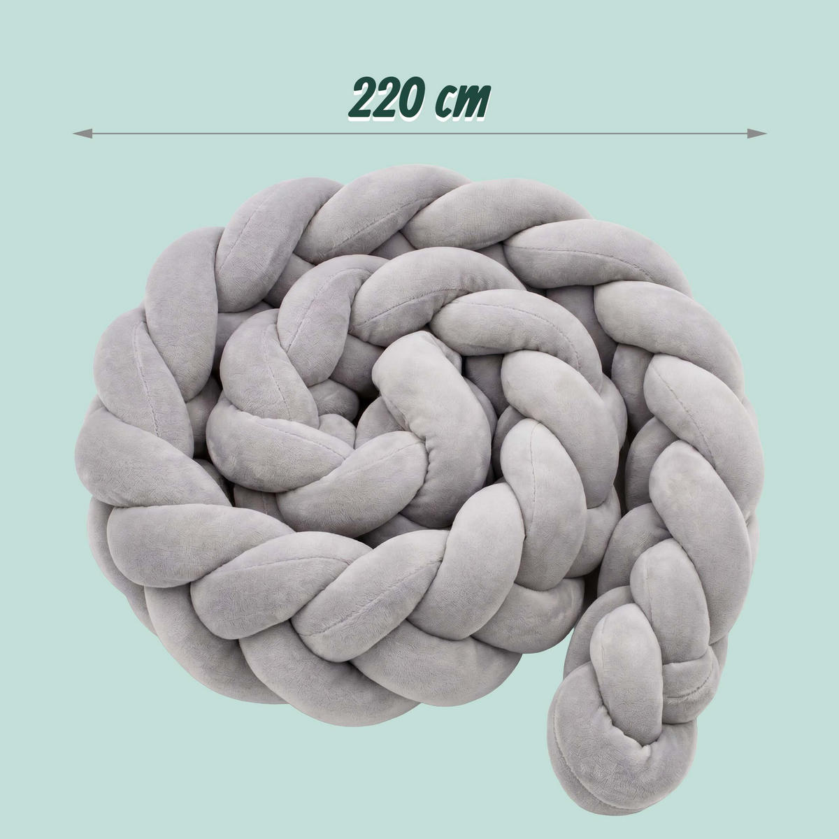 MANTINEL Sivý pletený 220 cm - sivá, textil/plast (10/220cm) - Relaxdays