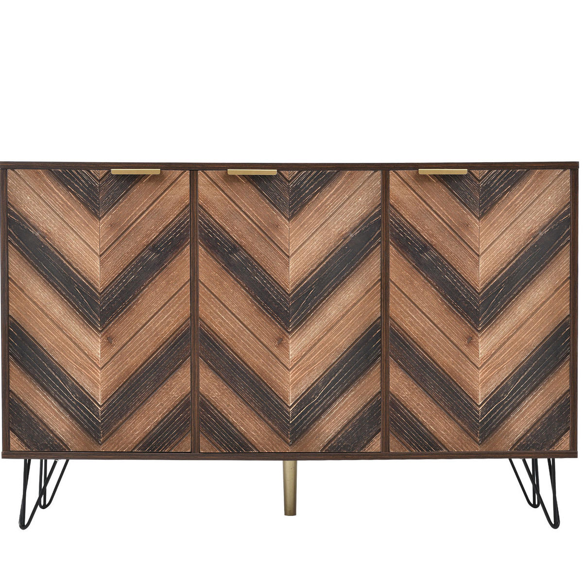 SIDEBOARD 120/38/76.5 cm Natur aus Holzwerkstoff mit 3 Türen - Naturfarben, Holzwerkstoff (38/76.5/120cm) - OKMYHOME
