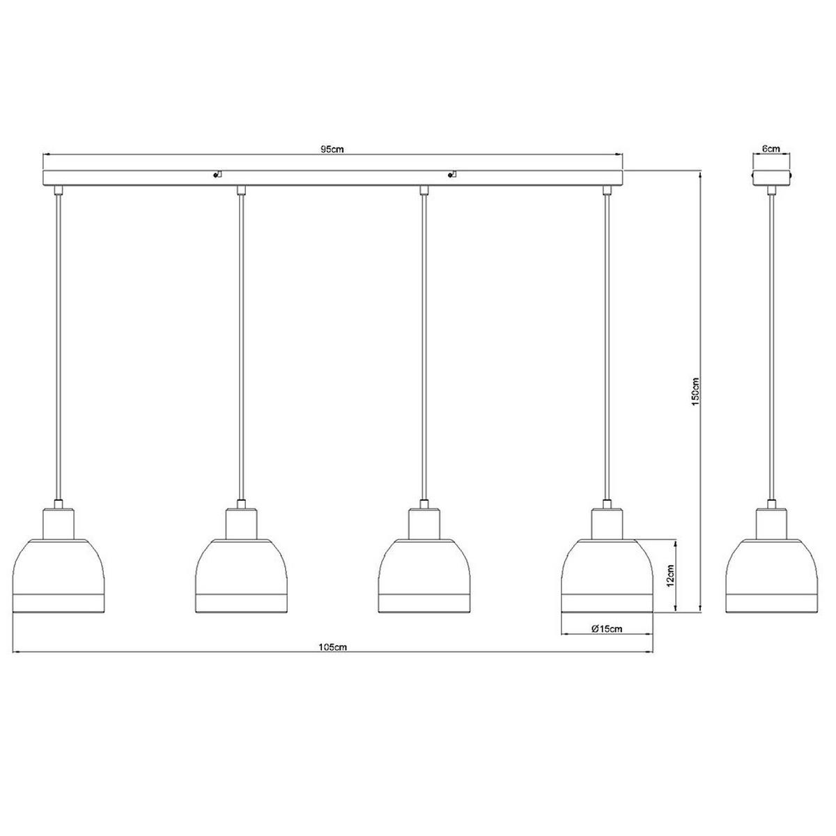 HÄNGELEUCHTE KAIRO - Schwarz, Glas (105/15/120cm) - Globo Lighting