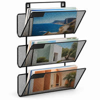 ZEITSCHRIFTENHALTER Schwarz Metall Wandmontage - Schwarz, Metall (32.5/41/12cm) - Relaxdays