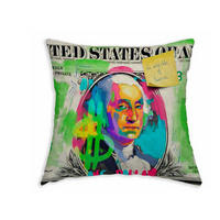 WENDE-KISSENHÜLLE POP-Art Dollar 45/45 cm - Pink/Multicolor, Textil (45/45cm) - beties Heimtextil