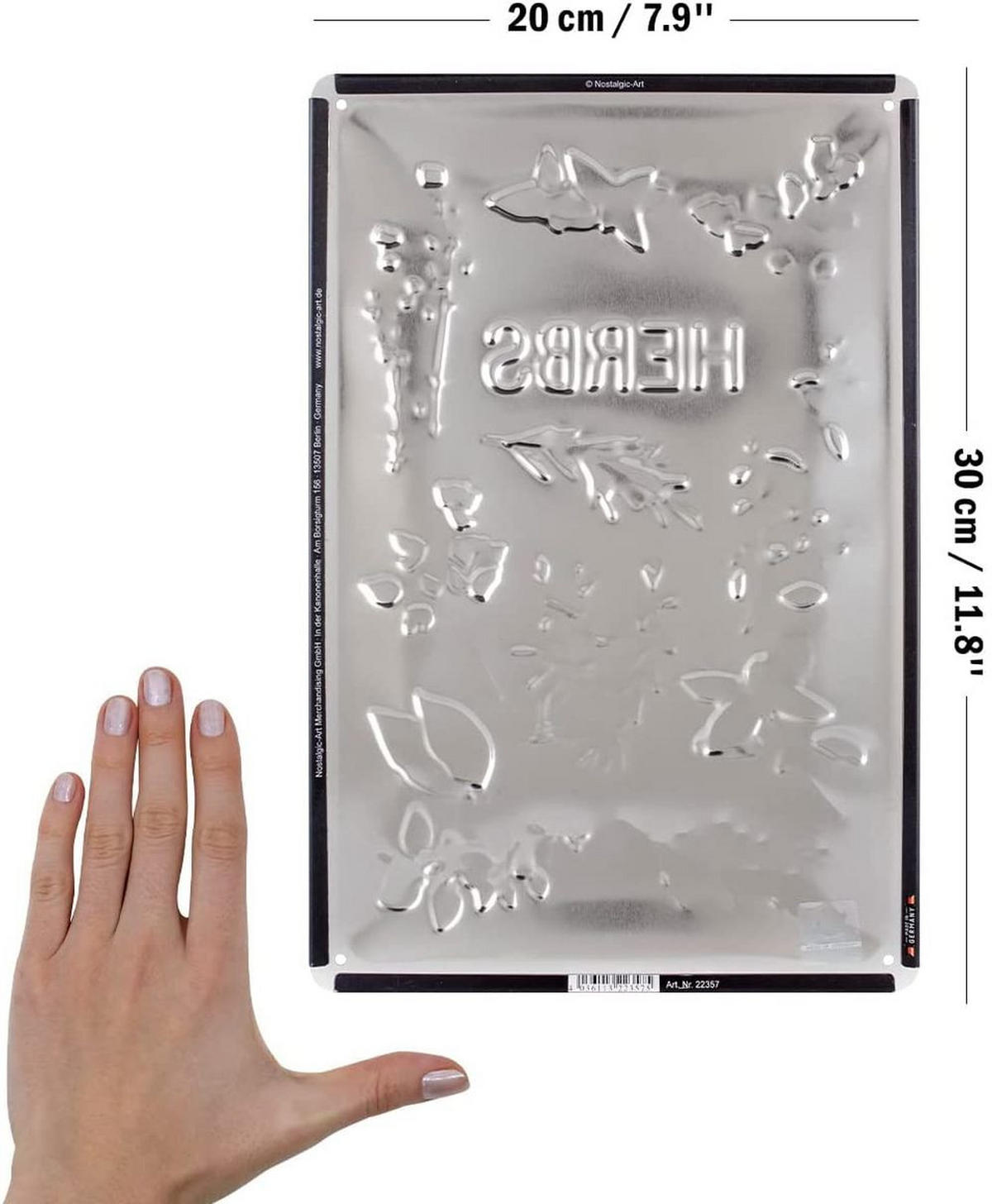 BLECHSCHILD 20/30 cm Home & Country Homegrown Herbs - Multicolor, Metall (20/30/0.2cm) - Nostalgic-Art