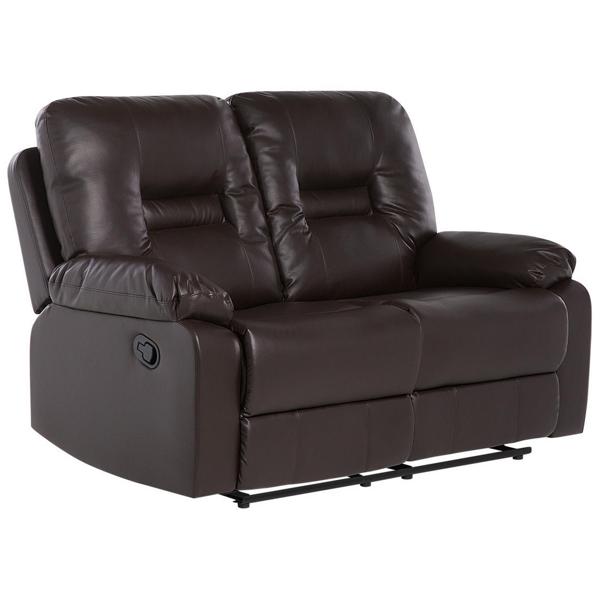 2-SITZER-SOFA Kunstleder Braun Bergen - Dunkelbraun, Kunststoff/Textil (146/101/73cm) - Beliani