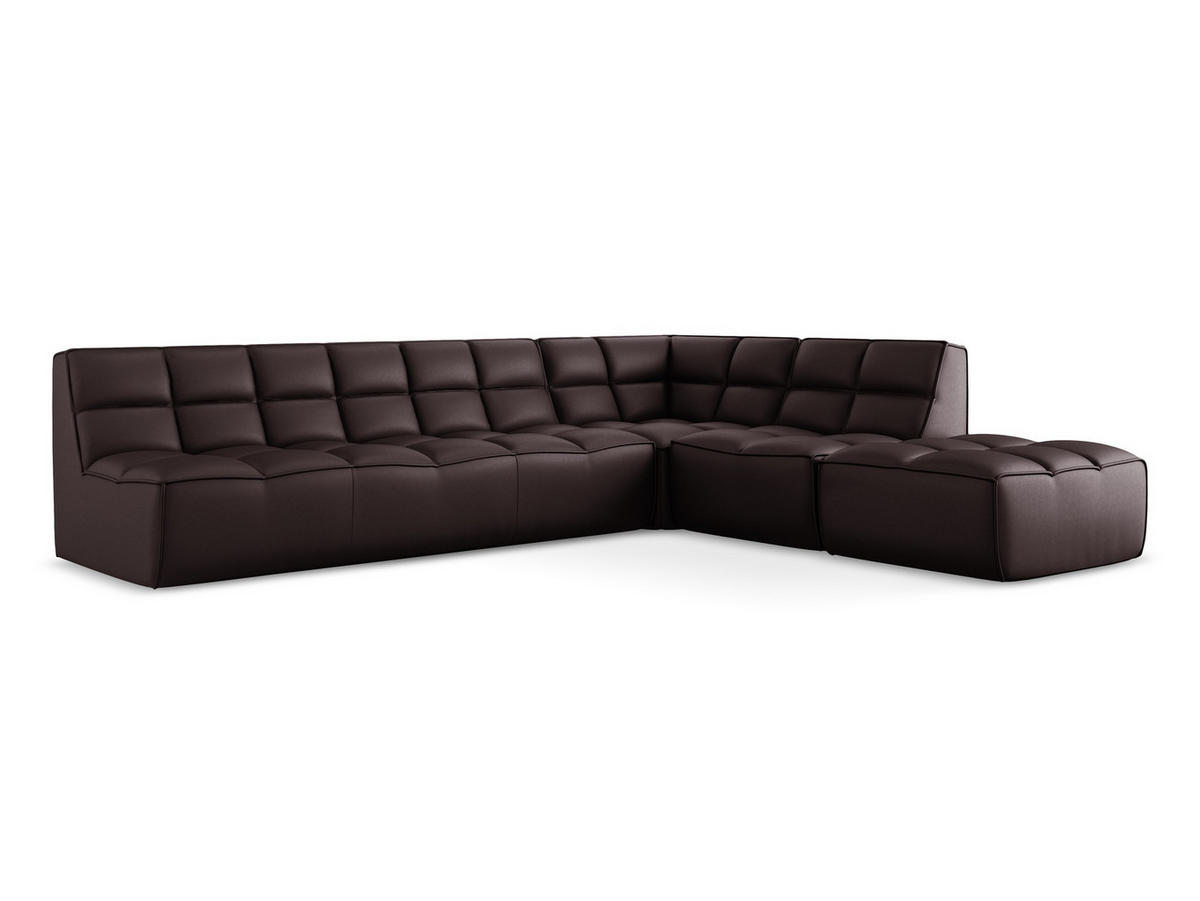 ECKSOFA Beidseitig Kunstleder Violett - Blau/Pflaume, Leder/Kunststoff (308/258cm) - Makamii