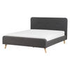 POLSTERBETT mit Lattenrost 160x200 cm Grau Rennes Ii - Dunkelgrau, Textil (160/200cm) - Beliani