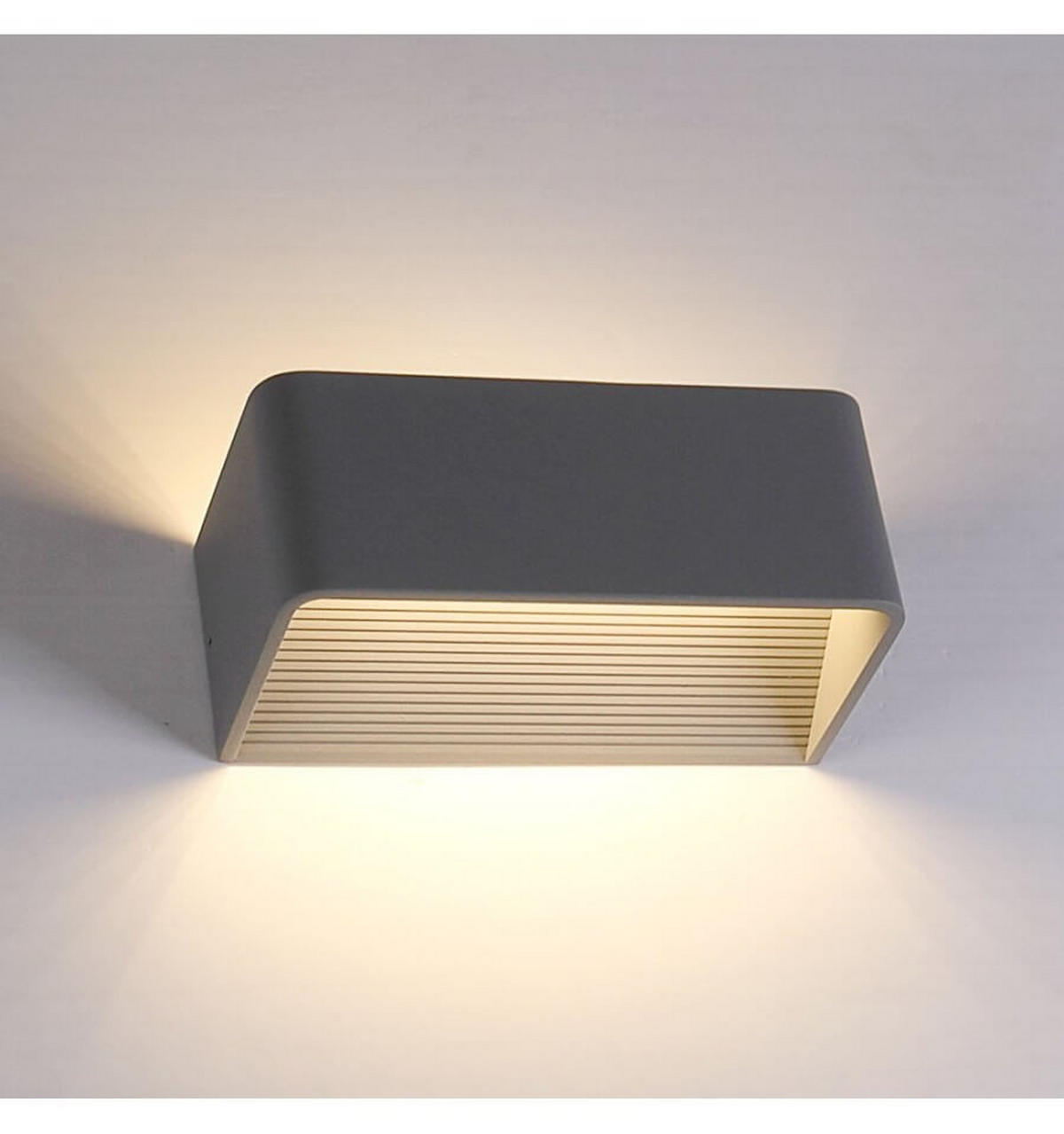 WANDLEUCHTE Quadra, Grau, 20cm - Grau, Metall (10/8/20cm) - KOSILUM